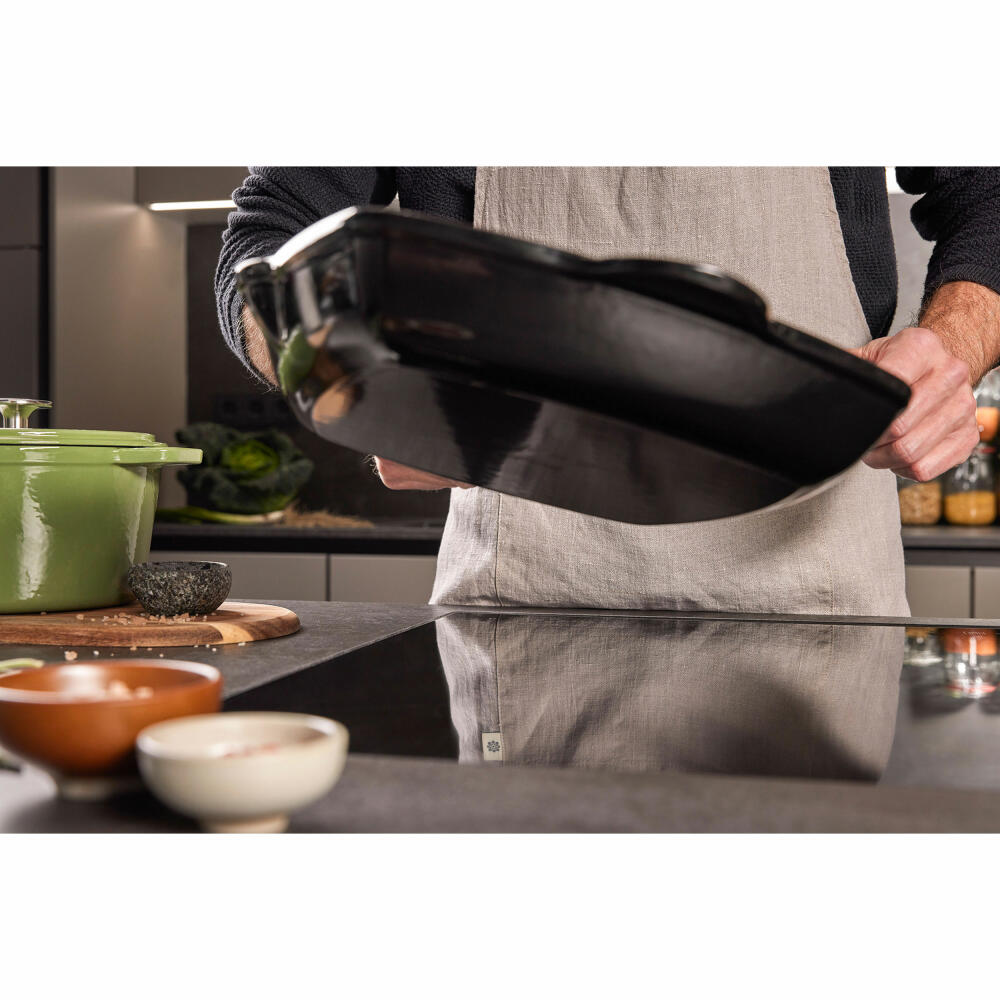 Berndes b.iron Grillpfanne, Pfanne, Induktionsgeeignet, Gusseisen, Schwarz / Grau, 27 x 27 cm, 034233