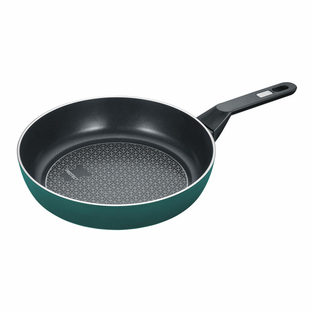 Berndes Eco Recycle+ sauté pan, with glass lid, pan, recycled aluminum, green, Ø 28 cm, 0011695411