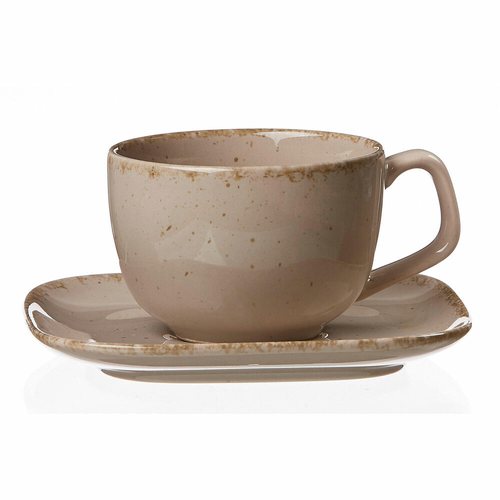 Ritzenhoff &amp; Breker CASA coffee service 12-piece, tableware set, service, square / round, porcelain, grey, 83712