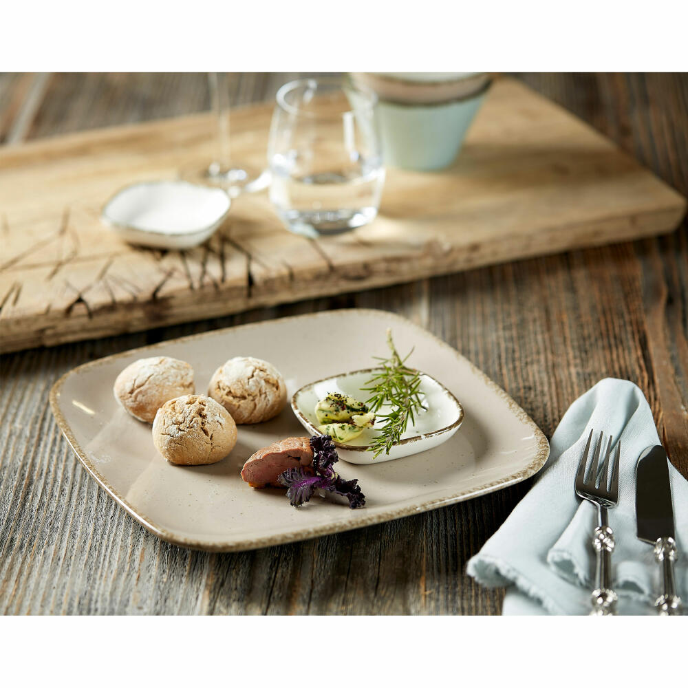 Ritzenhoff &amp; Breker CASA brunch set 12 pcs., tableware set, service, square / round, porcelain, gray, 202090