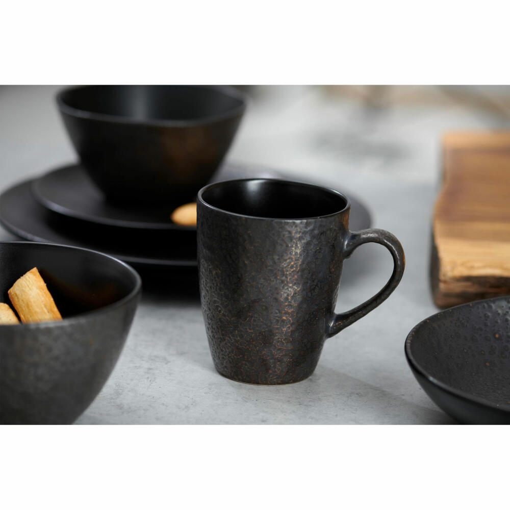 Ritzenhoff &amp; Breker breakfast service Kitwe, 12-piece, service, tableware set, stoneware, black, 271362