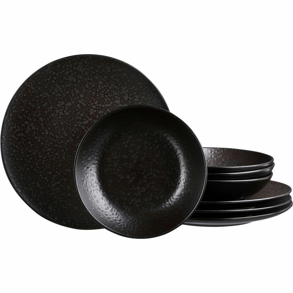 Ritzenhoff &amp; Breker table service Kitwe, 8-piece, tableware set, service, stoneware, black, 271379