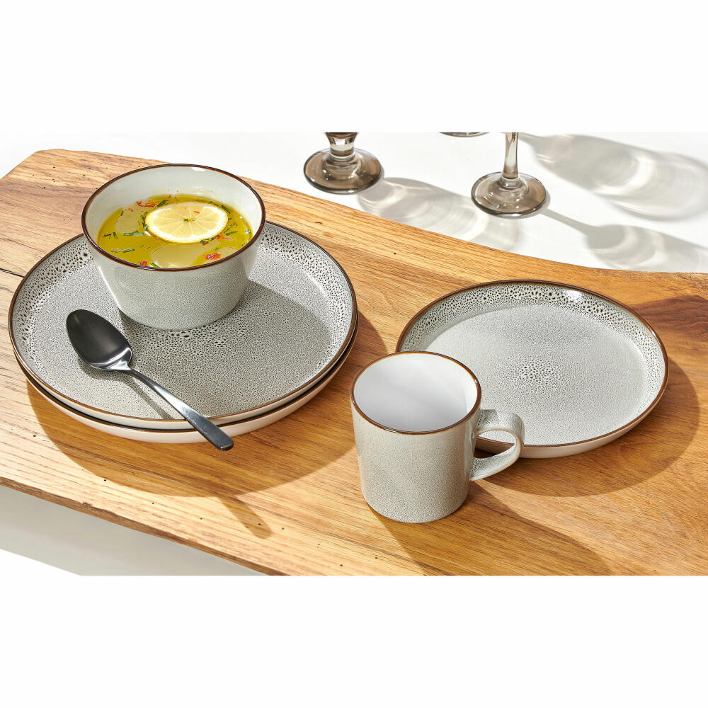 Ritzenhoff &amp; Breker combination service Visby, 16-piece, tableware set, service, stoneware, grey, 318272