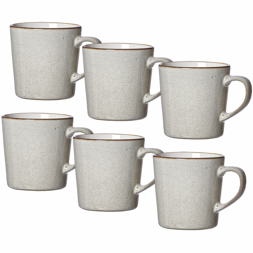 Ritzenhoff &amp; Breker coffee mug set Visby, set of 6, coffee mug, cup, stoneware, grey, 400 ml, 318289