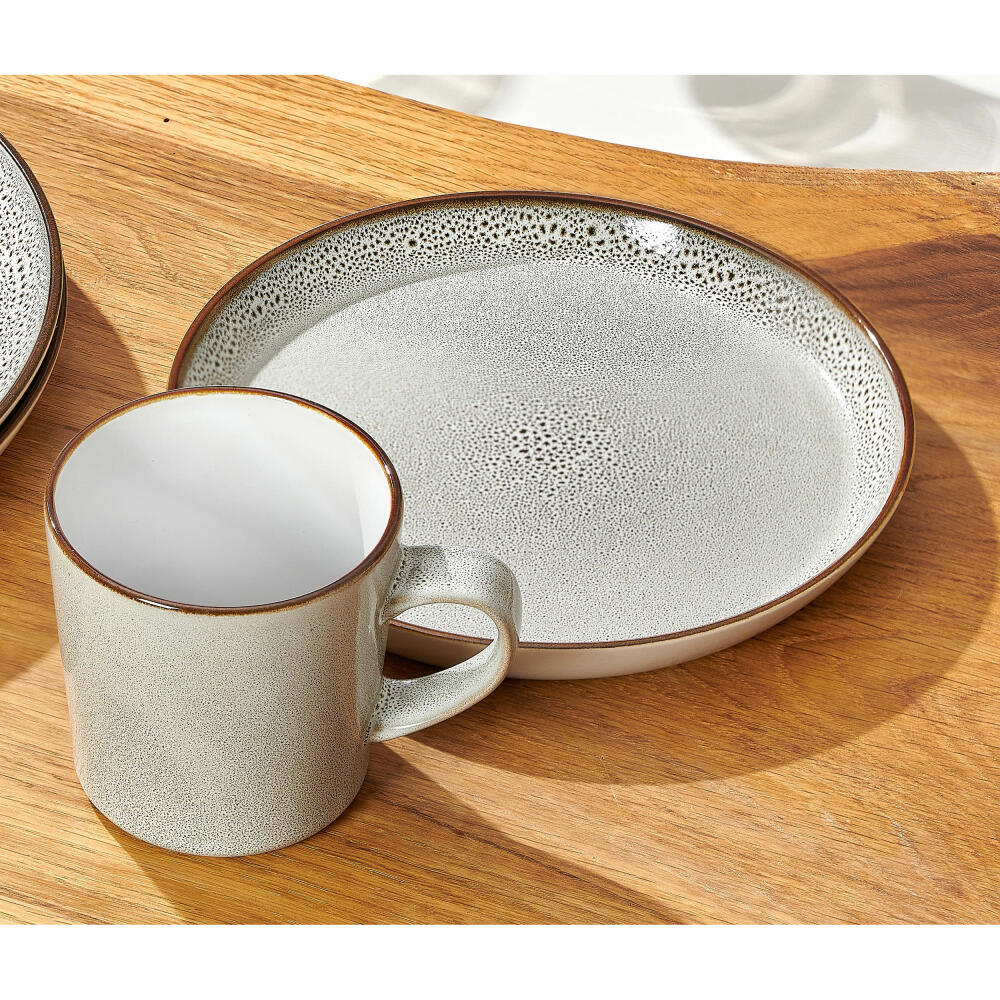 Ritzenhoff &amp; Breker coffee mug set Visby, set of 6, coffee mug, cup, stoneware, grey, 400 ml, 318289