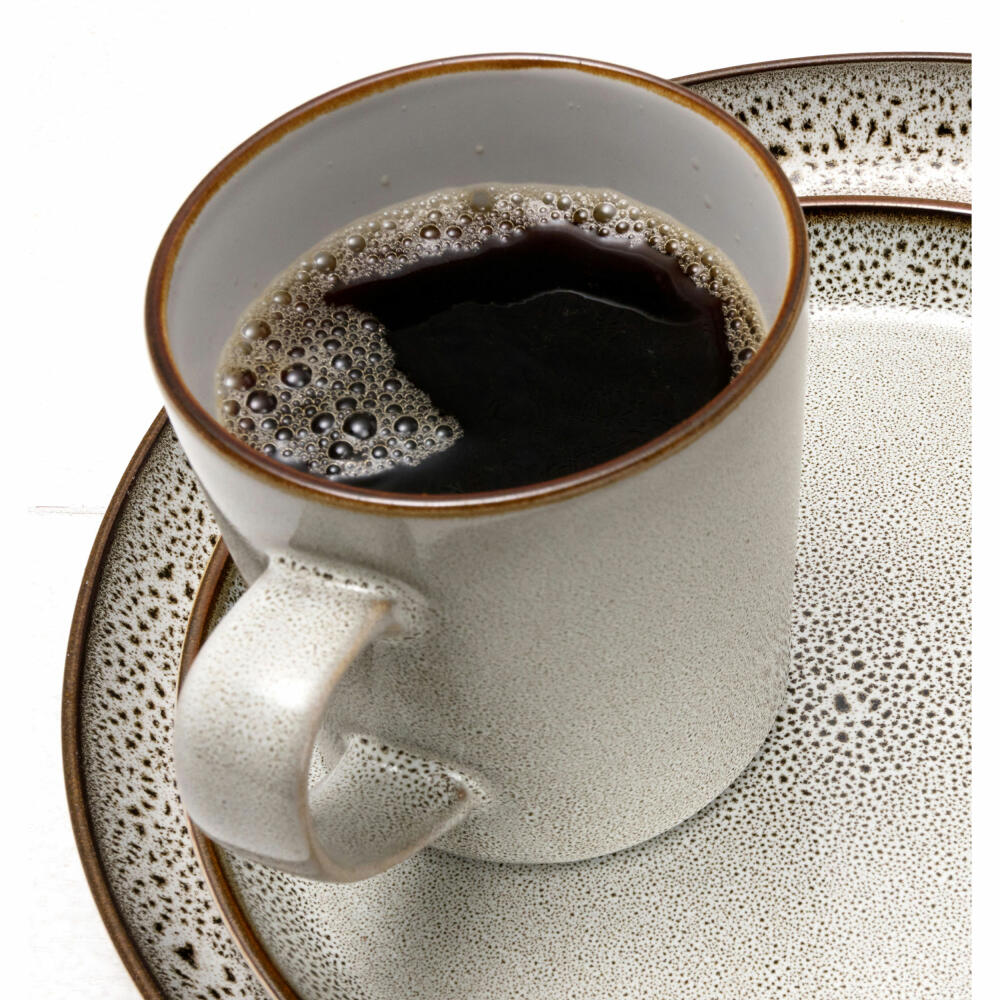 Ritzenhoff &amp; Breker coffee mug set Visby, set of 6, coffee mug, cup, stoneware, grey, 400 ml, 318289