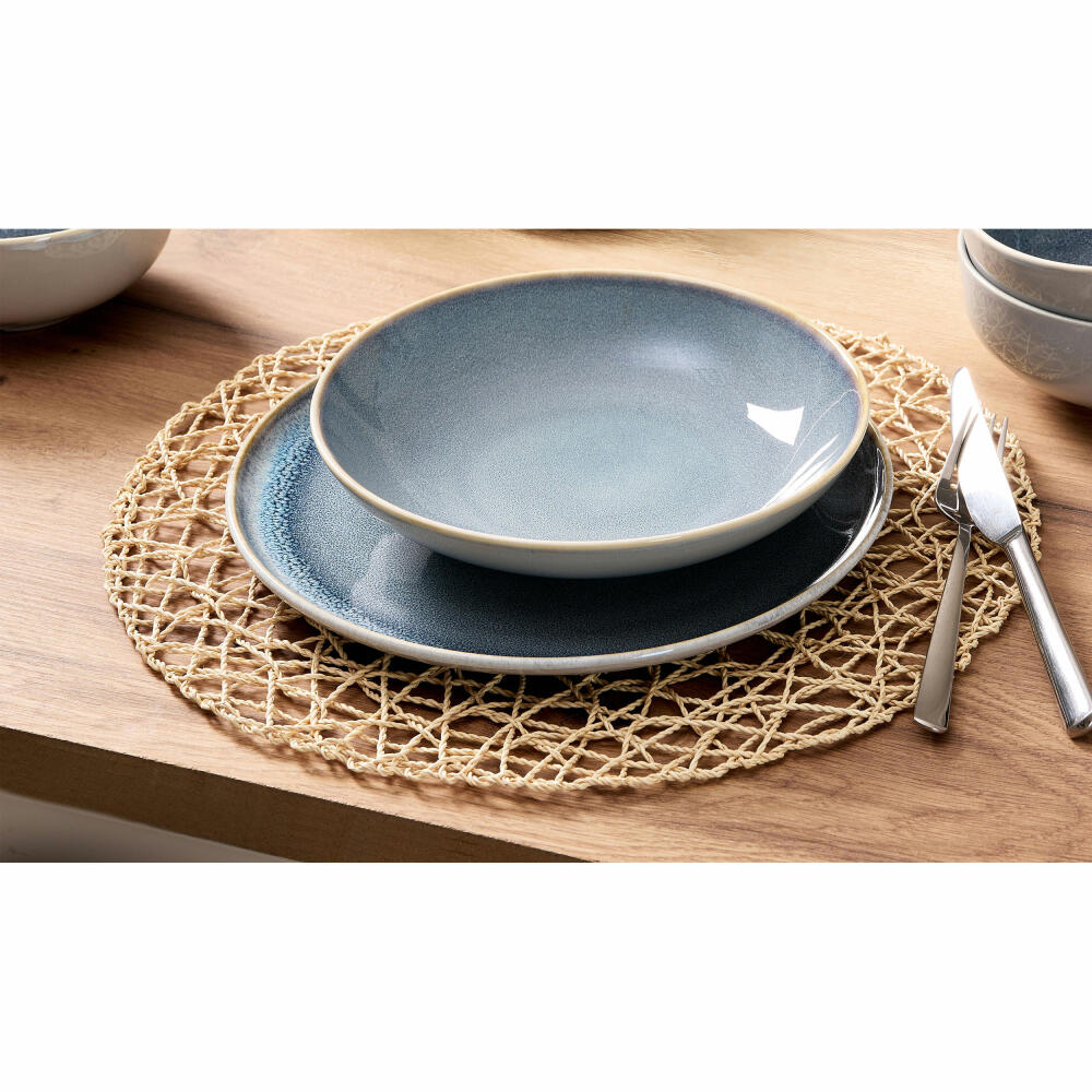 Ritzenhoff &amp; Breker table service Skagen Stone, 8-piece, tableware set, service, porcelain, grey blue, 318326