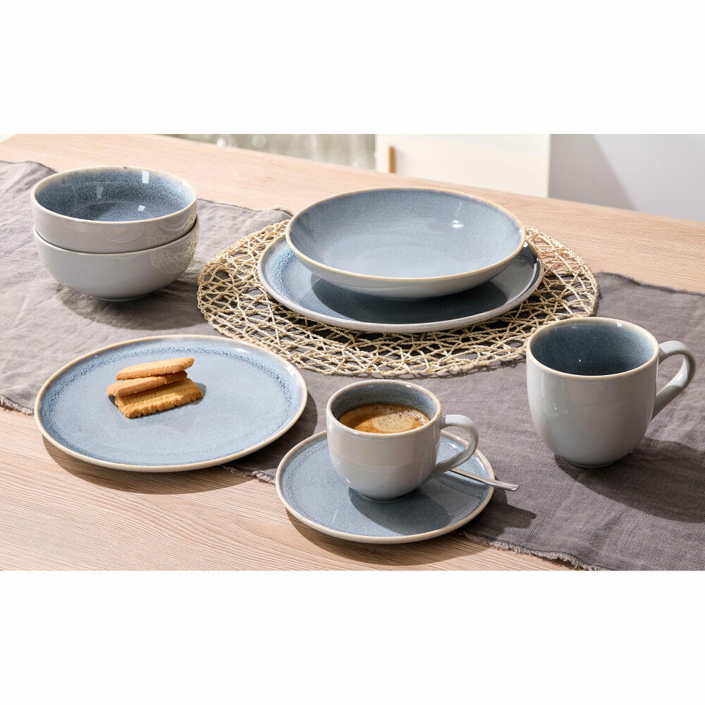Ritzenhoff &amp; Breker combination service Skagen Stone, 12-piece, tableware set, service, porcelain, grey-blue, 318494