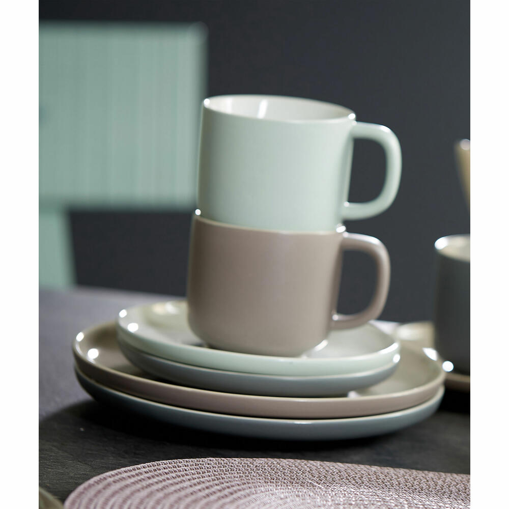 Ritzenhoff &amp; Breker JASPER coffee service 12-piece, tableware set, service, round, stoneware, taupe, 403053