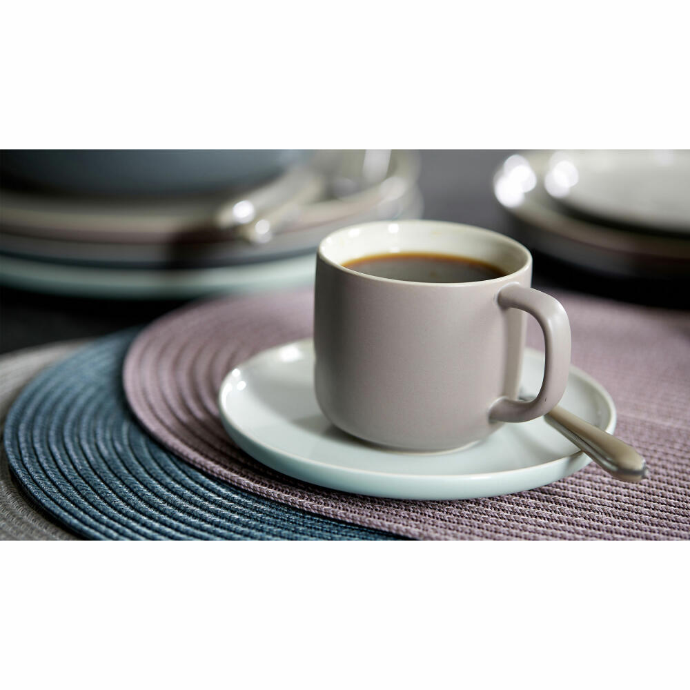 Ritzenhoff &amp; Breker JASPER coffee service 12-piece, tableware set, service, round, stoneware, taupe, 403053