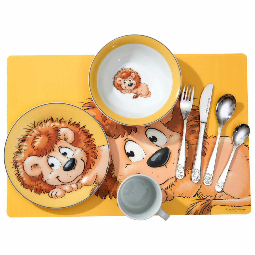 Ritzenhoff & Breker Happy Zoo Leo Kinder-Trink-Becher, Kinderbecher, Tasse, Kinder, Porzellan, 270 ml, 413199