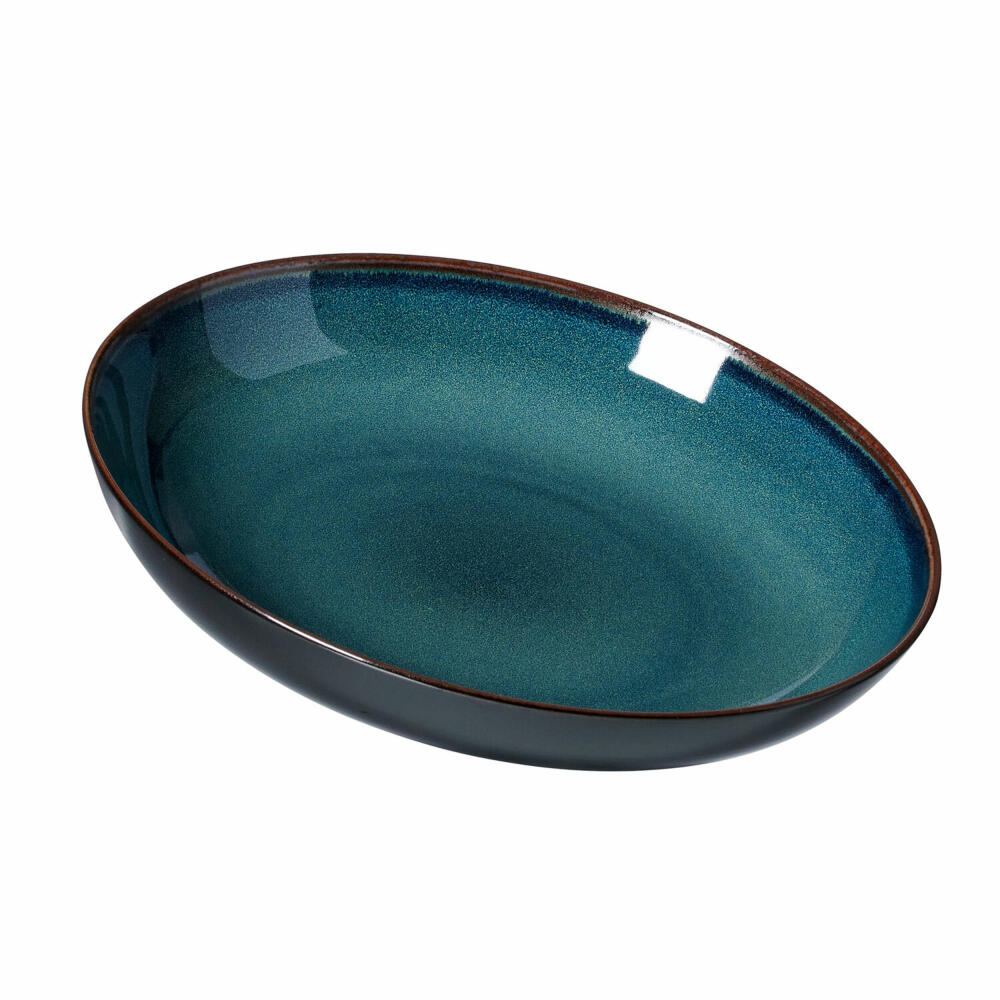 Ritzenhoff & Breker Bali Suppenteller, Pastateller, Tiefer Teller, Steinzeug, Blau, Ø 23 cm, 418330