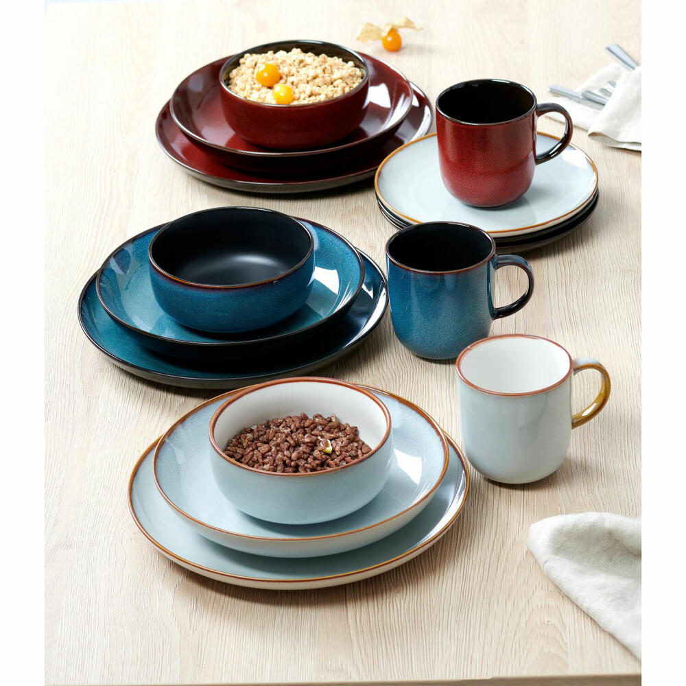 Ritzenhoff & Breker Bali Suppenteller, Pastateller, Tiefer Teller, Steinzeug, Blau, Ø 23 cm, 418330