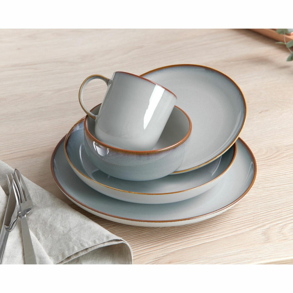 Ritzenhoff & Breker Portofino Teller, Dessertteller, Frühstücksteller, Steinzeug, Grau, Ø 20.5 cm, 418361