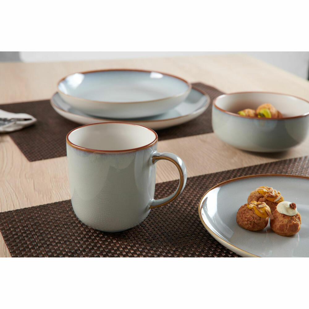 Ritzenhoff & Breker Portofino Teller, Dessertteller, Frühstücksteller, Steinzeug, Grau, Ø 20.5 cm, 418361