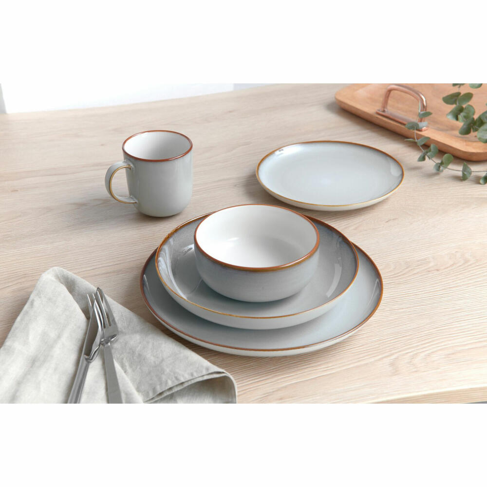 Ritzenhoff & Breker Portofino Suppenteller, Pastateller, Tiefer Teller, Steinzeug, Grau, Ø 23 cm, 418507