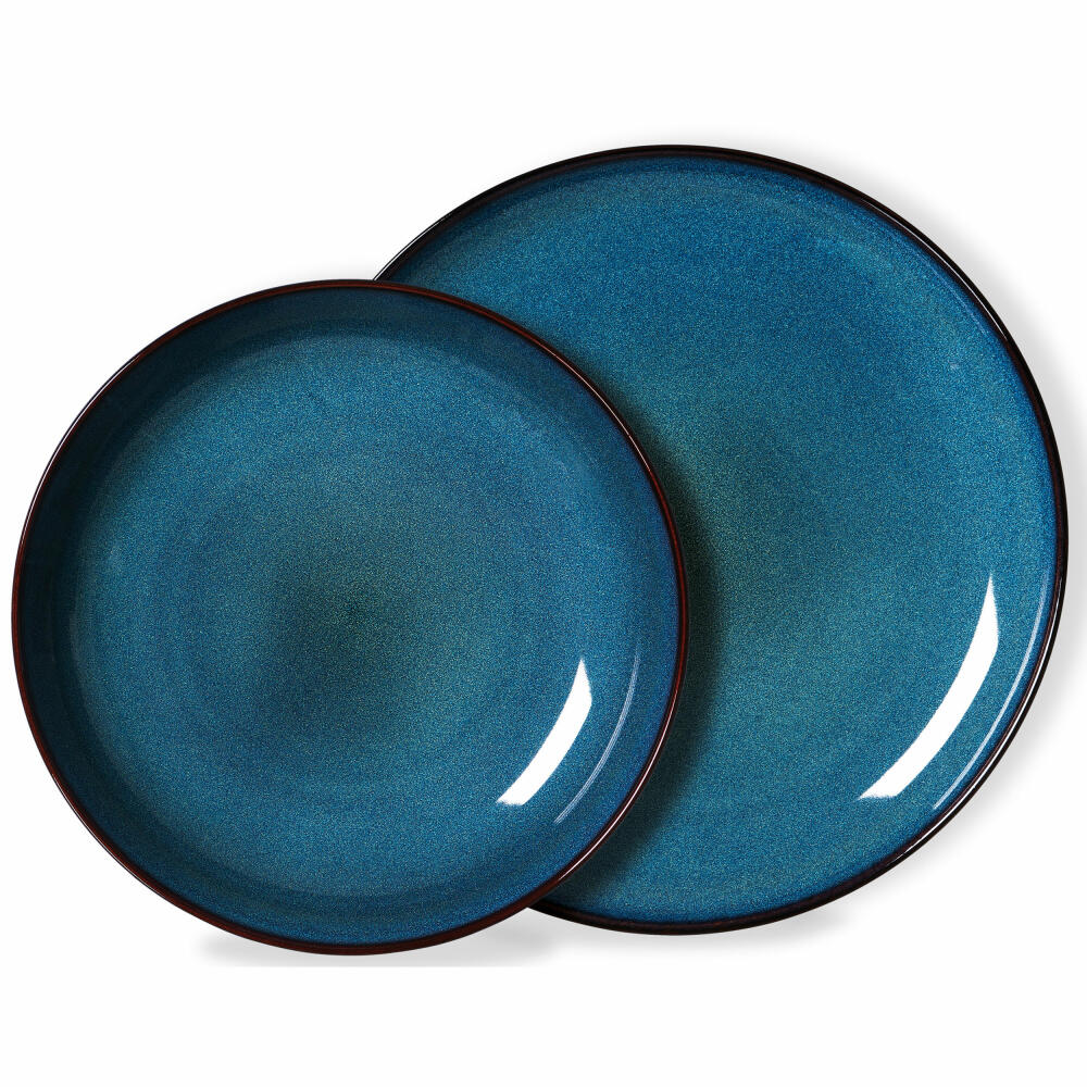 Ritzenhoff &amp; Breker dining set Bali, 8-piece, table service, crockery set, service, stoneware, blue, 420111