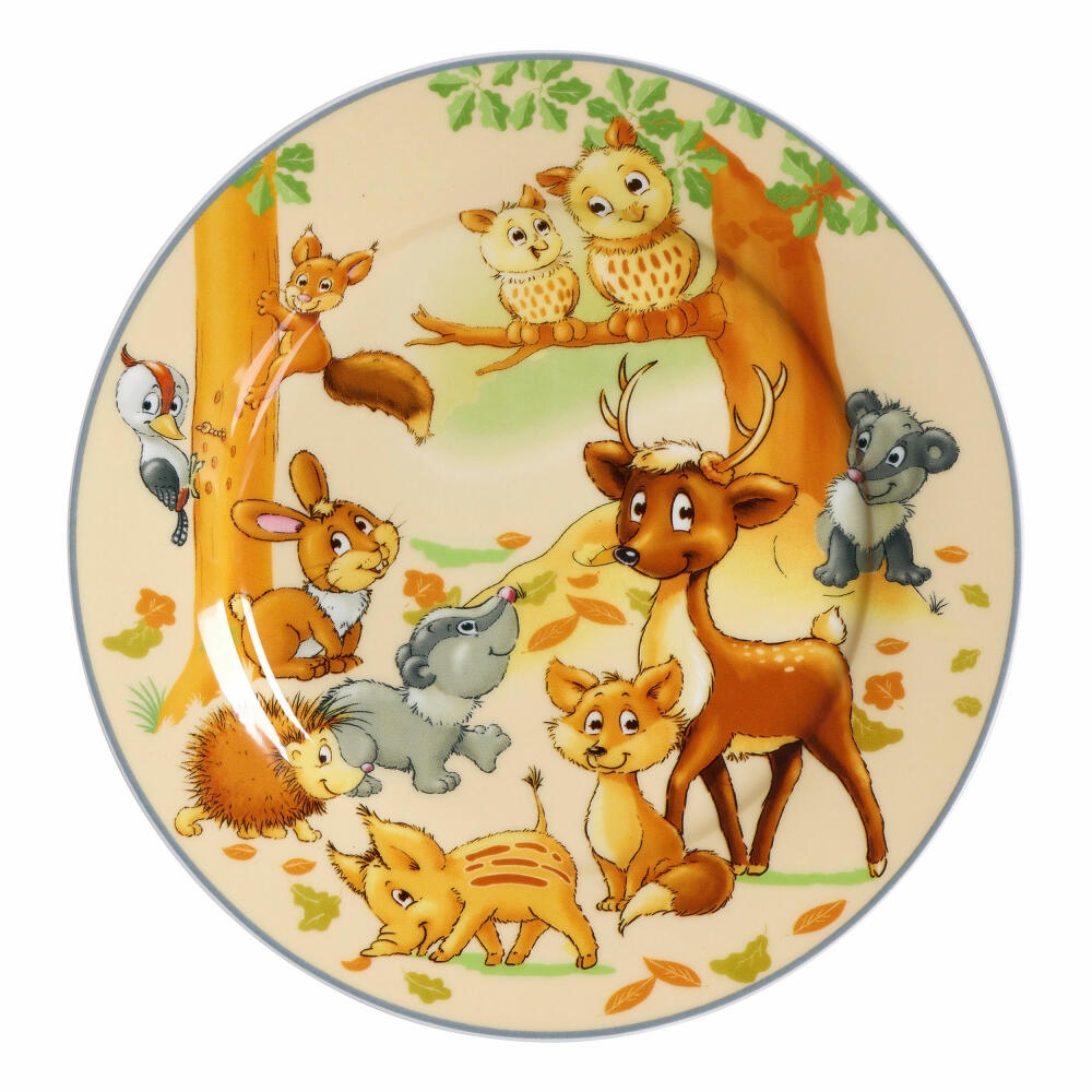 Ritzenhoff &amp; Breker Plate Forest Animals, Breakfast Plate, Cake Plate, Porcelain, Colorful, Ø 19 cm, 422443