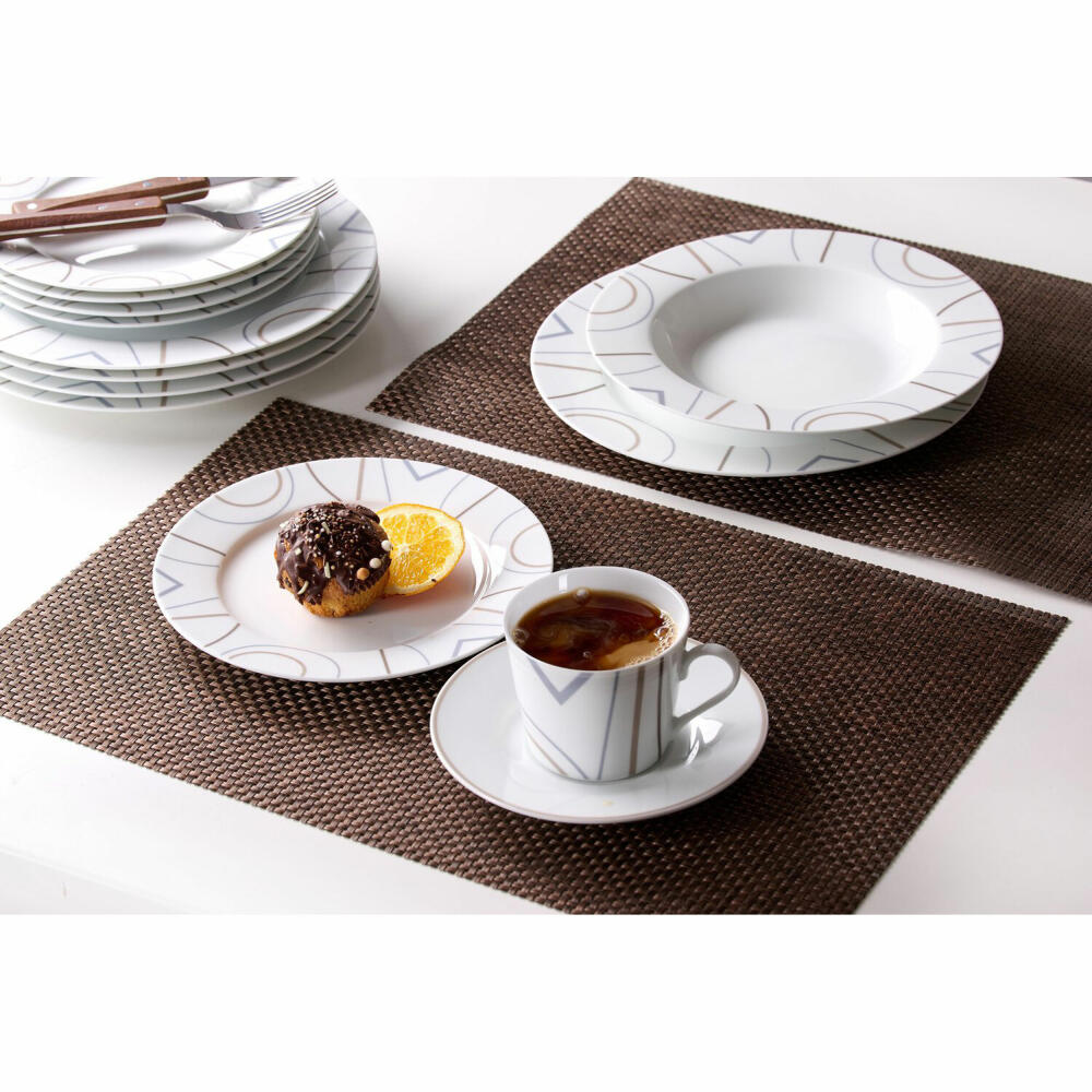 Ritzenhoff &amp; Breker Graphic coffee service, 18-piece, tableware set, coffee service, porcelain, white, 422689