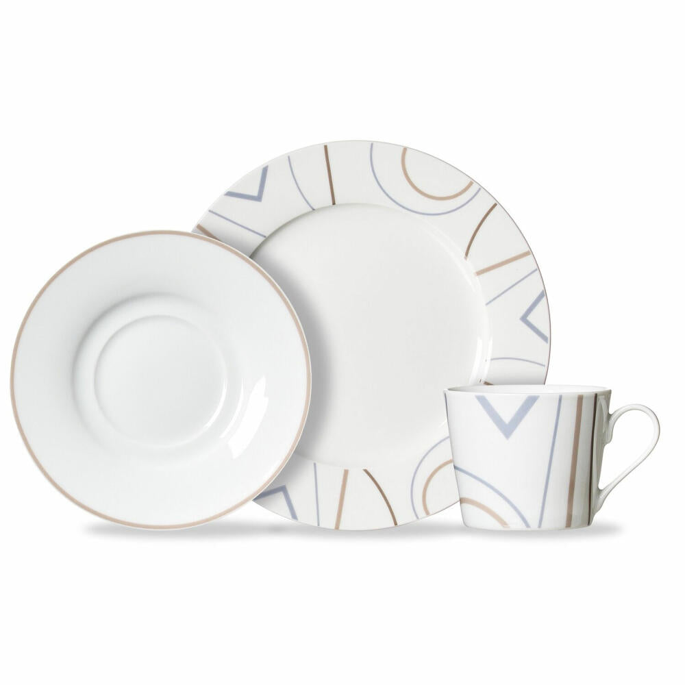 Ritzenhoff &amp; Breker Graphic coffee service, 18-piece, tableware set, coffee service, porcelain, white, 422689