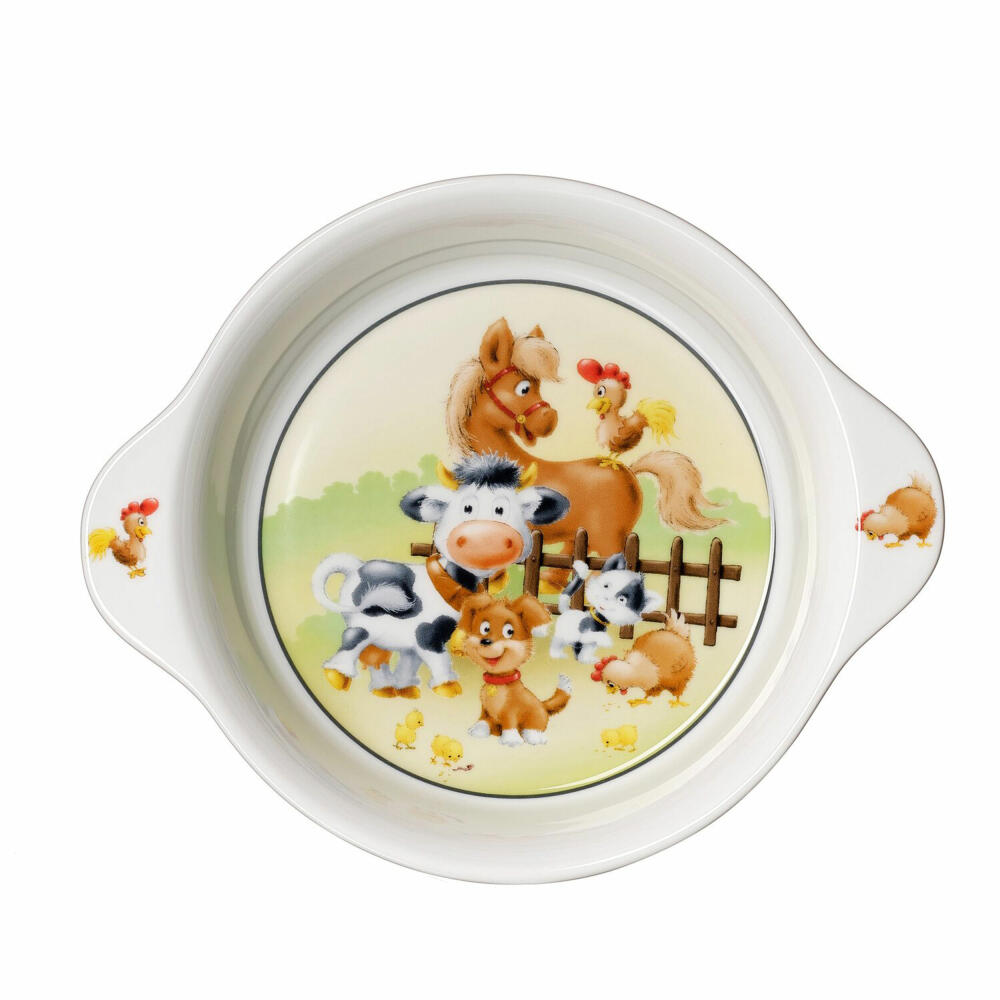 Ritzenhoff &amp; Breker Animals Bowl with Handles Farm Animals, Bowl, Soup Bowl, Porcelain, Ø 21.5 cm, 428377