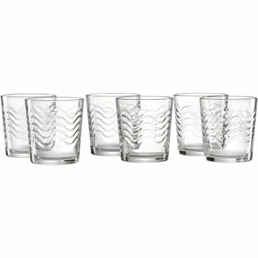Ritzenhoff &amp; Breker Whisky Tumbler Wave, Set of 6, Whisky Tumbler, Drinking Glass, Whisky Glass, Glass, Clear, 250 ml, 812046