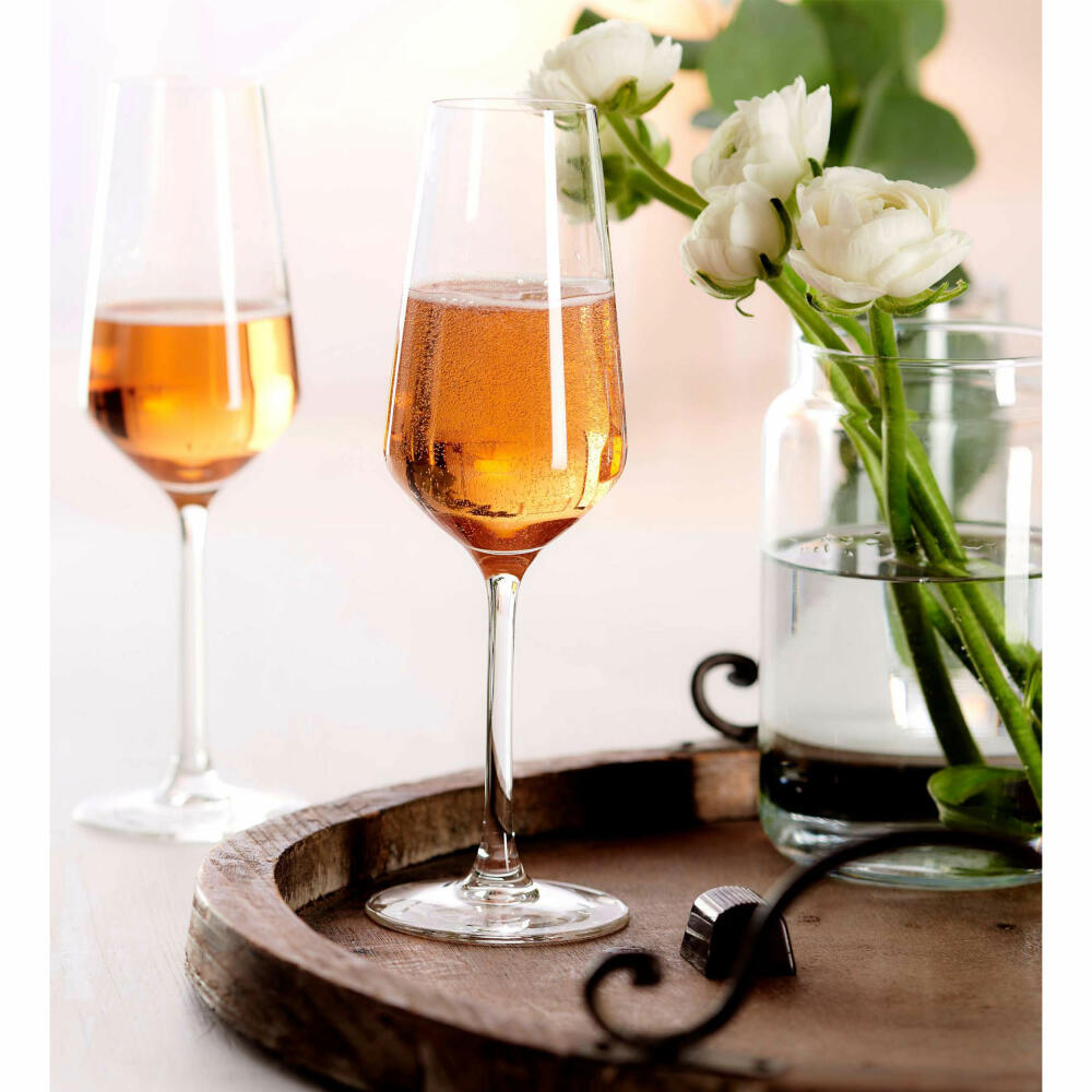 Ritzenhoff &amp; Breker Mambo champagne flutes set of 4, champagne glasses, crystal glass, clear, 230 ml, 813210