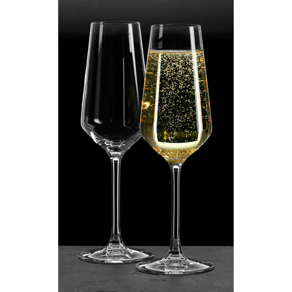 Ritzenhoff &amp; Breker Mambo champagne flutes set of 4, champagne glasses, crystal glass, clear, 230 ml, 813210