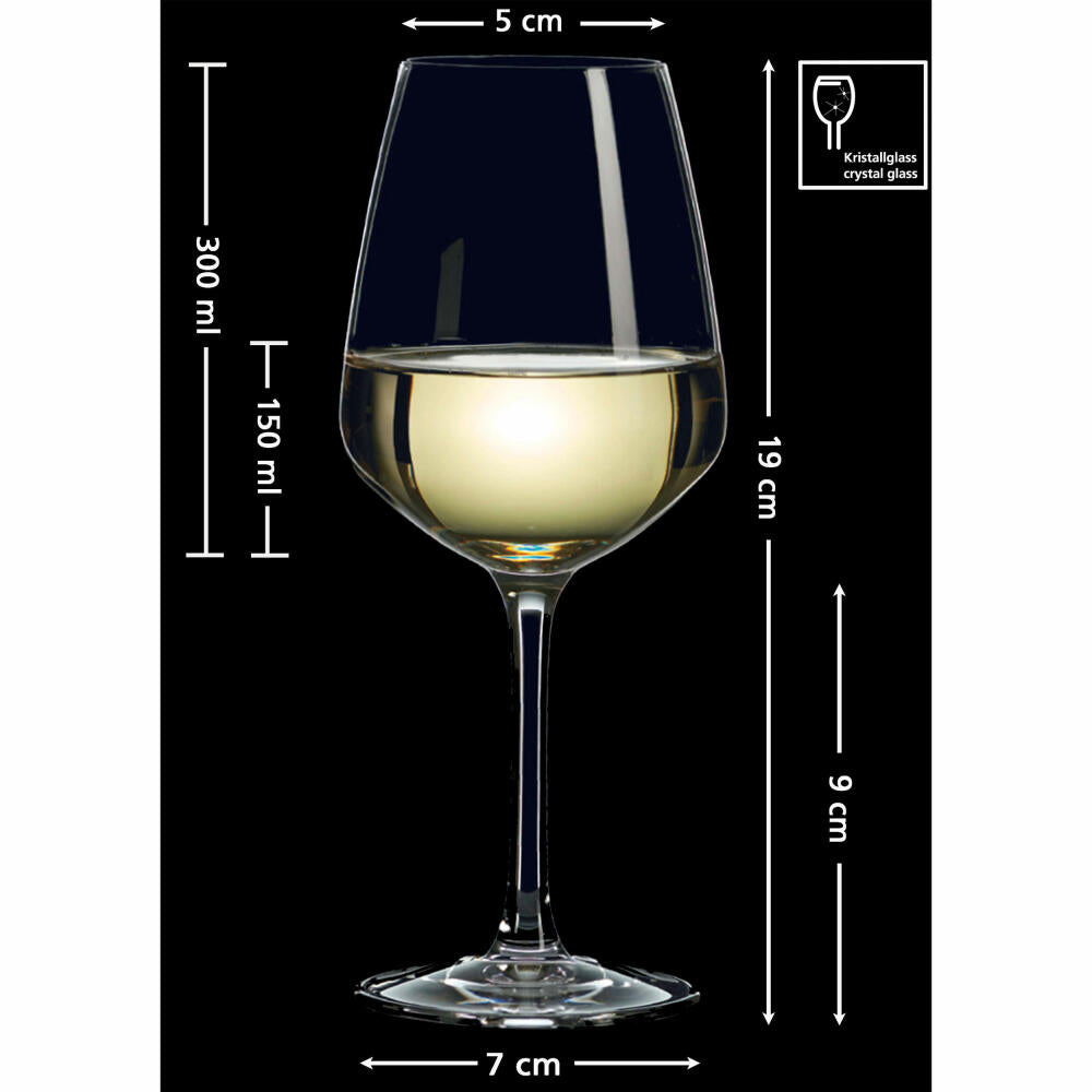 Ritzenhoff & Breker Weissweinglas Mambo 4er Set, Weingläser, Kristallglas, Klar, 300 ml, 813227