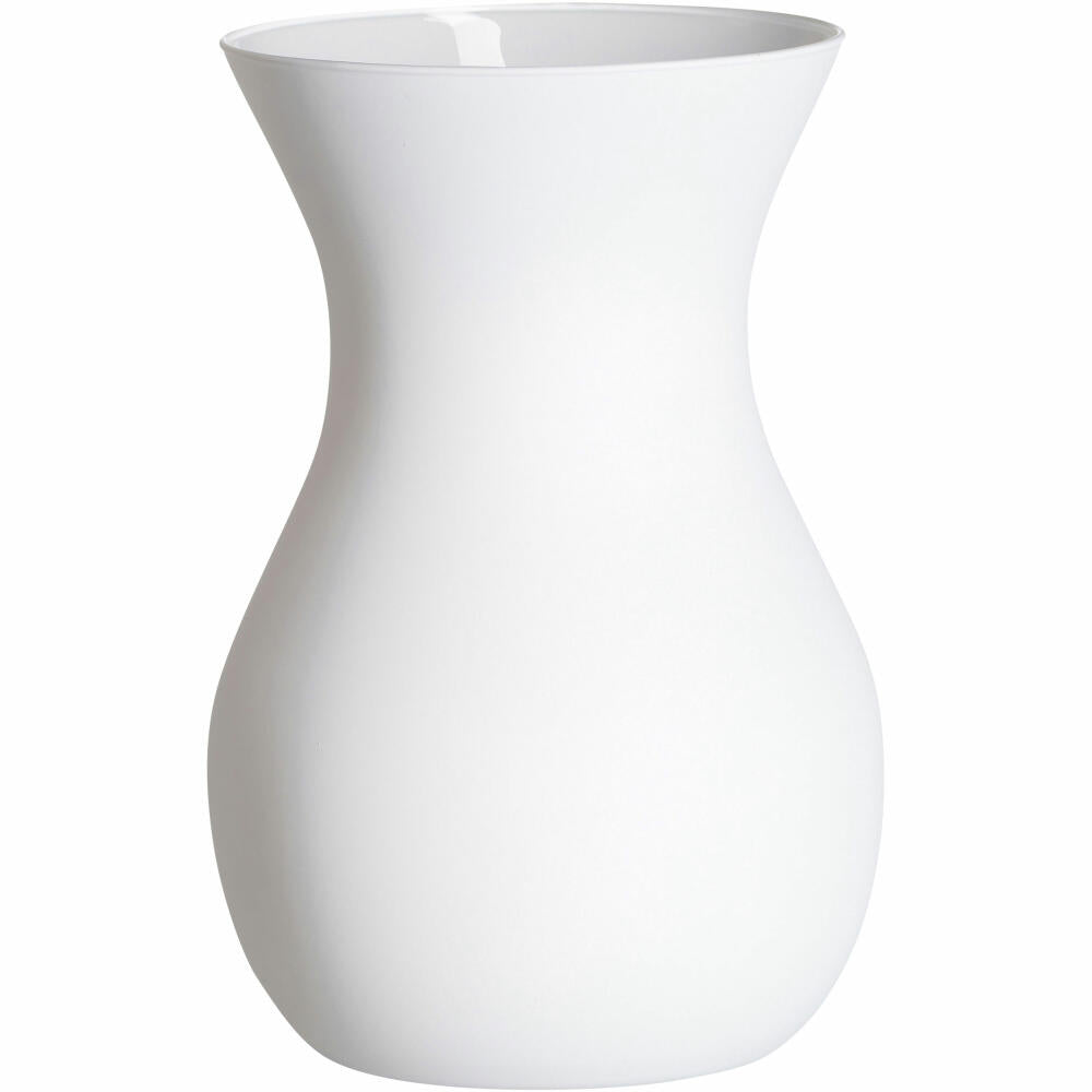 Ritzenhoff &amp; Breker Vase Annalena, flower vase, decorative vase, table vase, glass, white matt, 18 cm, 816709