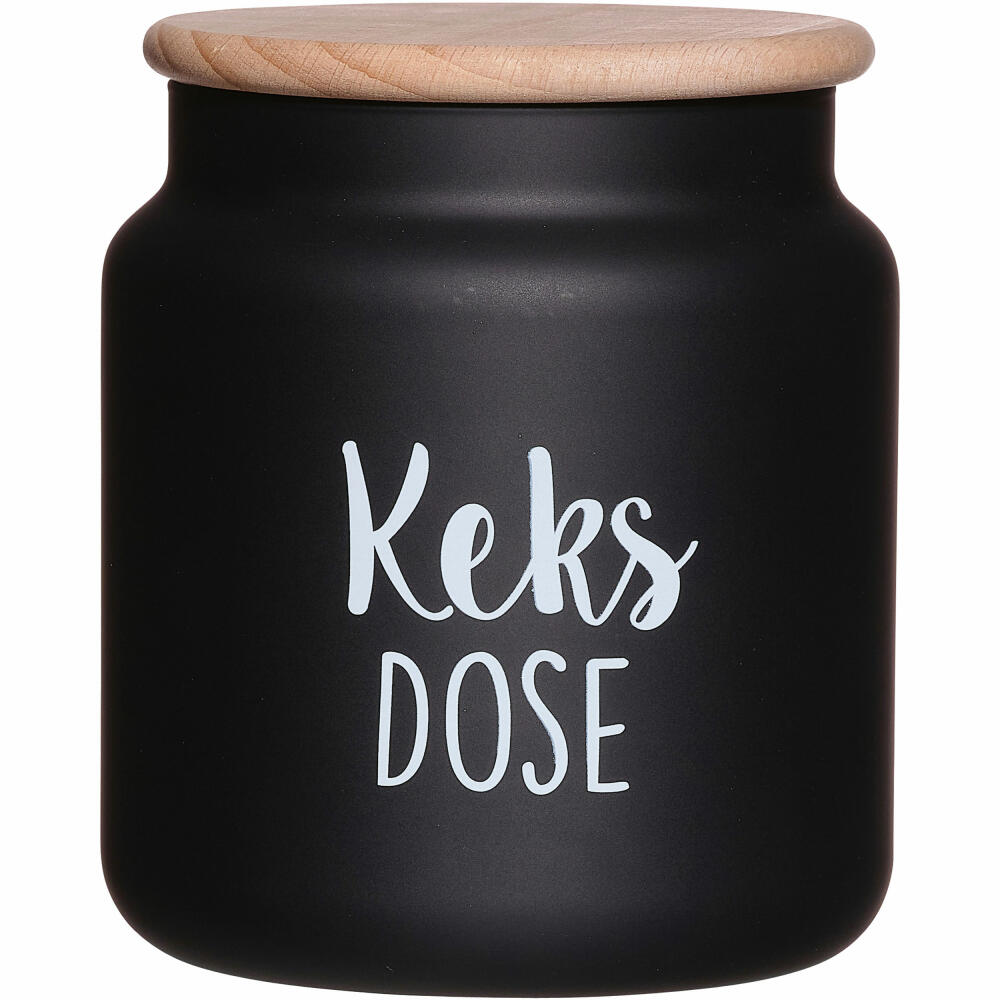 Ritzenhoff &amp; Breker Dose Svart Cookie Jar, Storage Jar, Glass / Wood, Black, 1.1 L, 817539