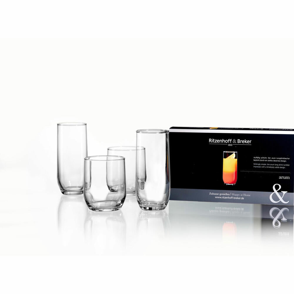 Ritzenhoff & Breker Ram Longdrinkgläser, 3er Set, Longdrinkglas, Wasserglas, Trinkglas, 315 ml, 818116