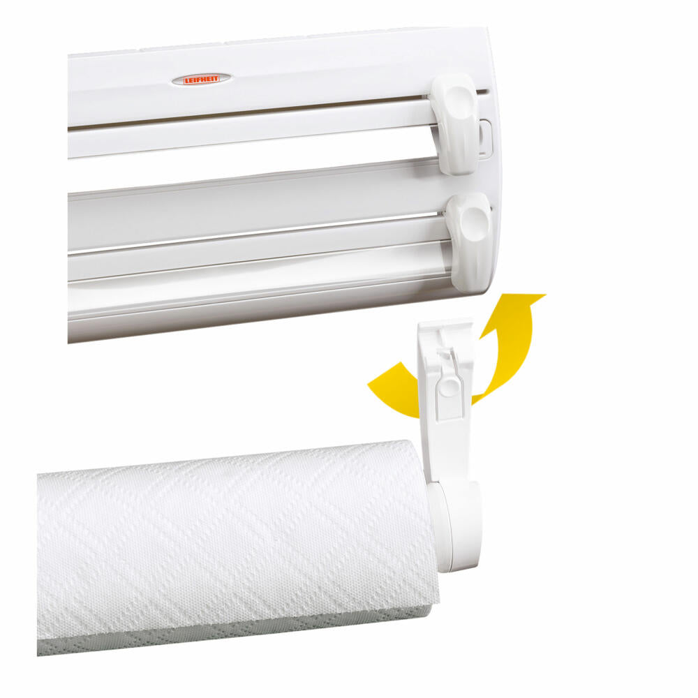 Leifheit Wandrollenhalter Parat F2, Küchenrollenhalter für Alufolie und Frischhaltefolie, 19,3 cm, 25771
