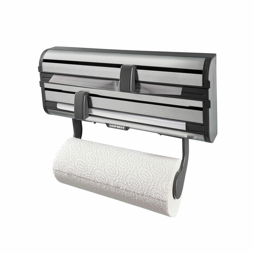 Leifheit Wandrollenhalter Parat Royal II, Küchenrollenhalter, Rollenhalter, für Alufolie und Frischhaltefolie, 25793