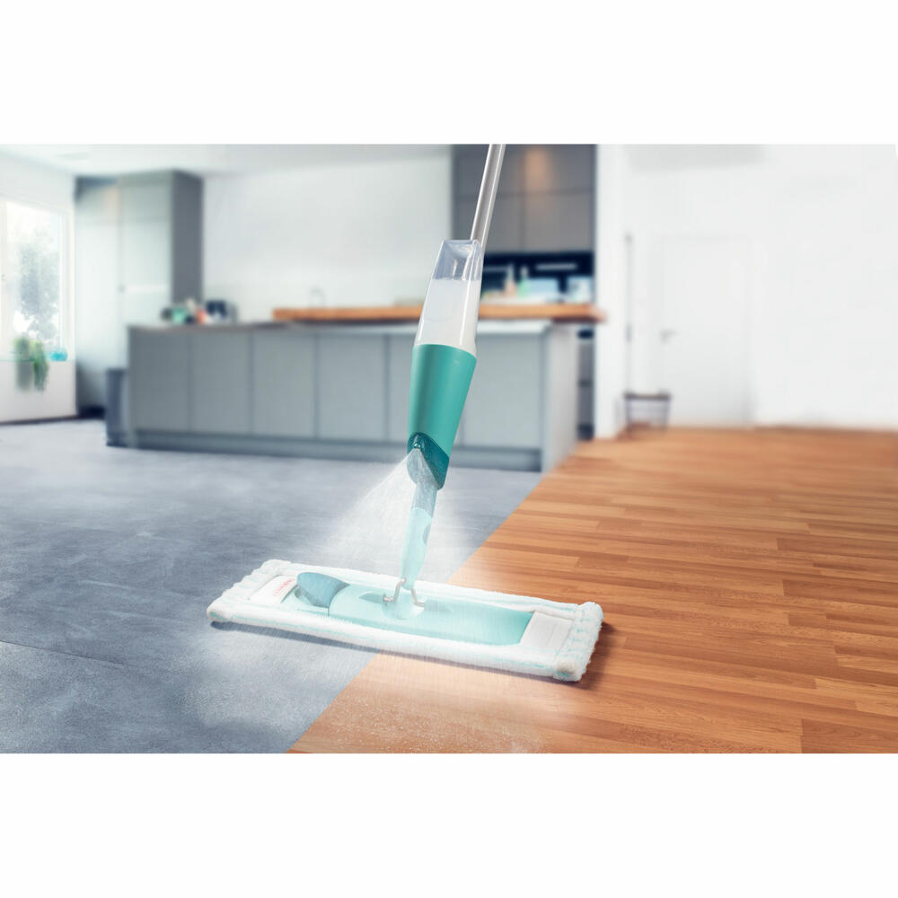 Leifheit Komfort-Sprühwischer Easy Spray XL, Bodenwischer, Sprühwischer, Wischer, Türkis, Silber, 56690