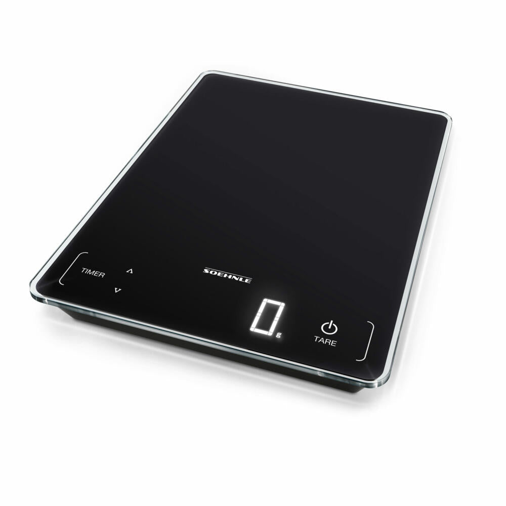 Soehnle Kitchen Scale Digital Page Profi 100, Scale, Safety Glass, LCD Display, Black, 61506