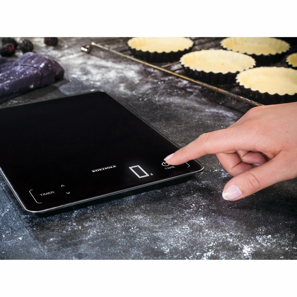 Soehnle Kitchen Scale Digital Page Profi 100, Scale, Safety Glass, LCD Display, Black, 61506