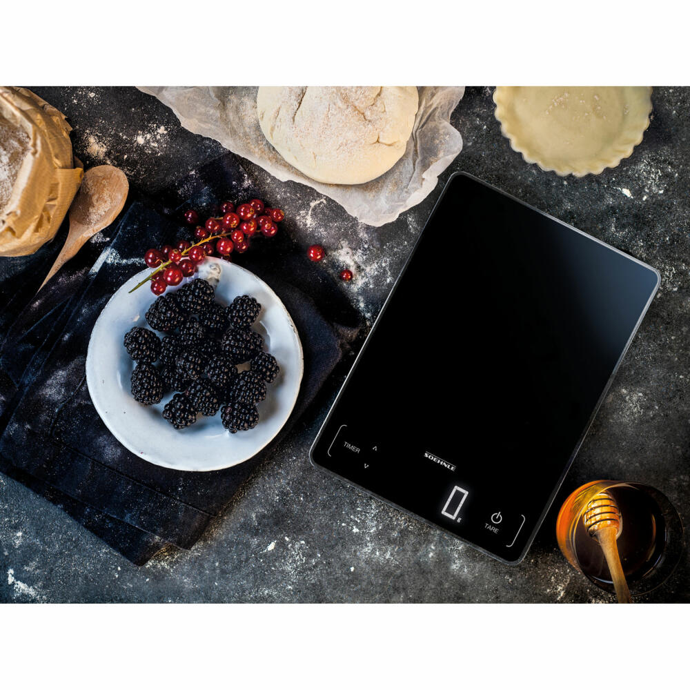 Soehnle Kitchen Scale Digital Page Profi 100, Scale, Safety Glass, LCD Display, Black, 61506