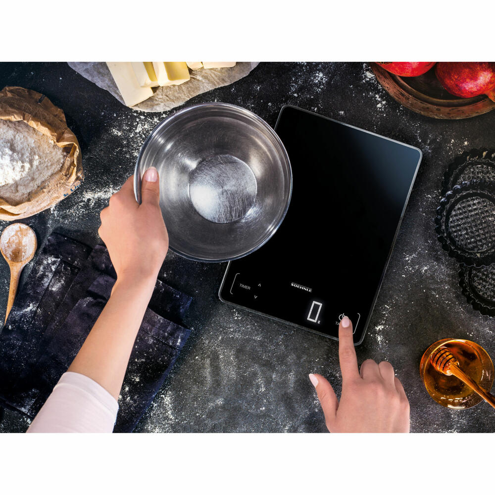 Soehnle Kitchen Scale Digital Page Profi 100, Scale, Safety Glass, LCD Display, Black, 61506