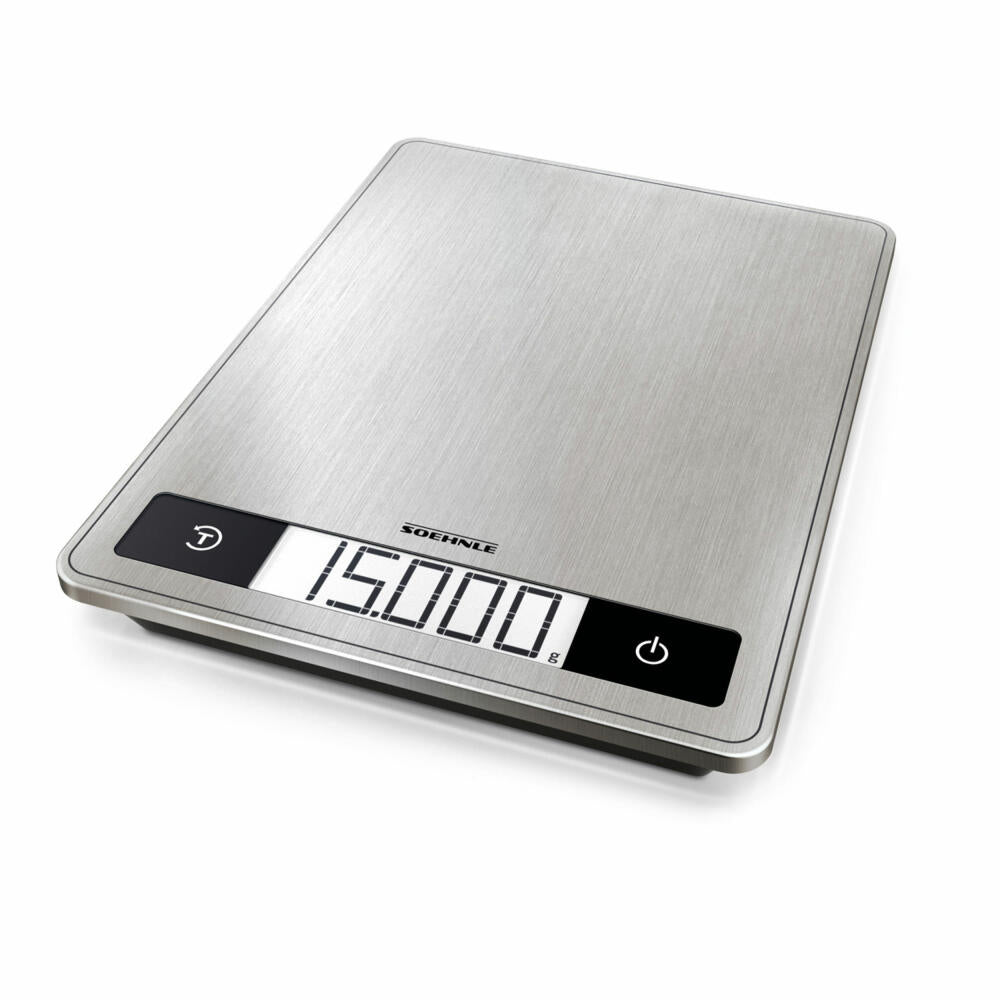 Soehnle Kitchen Scale Digital Page Profi 200, Kitchen Scale, LCD Display, Silver, 61509