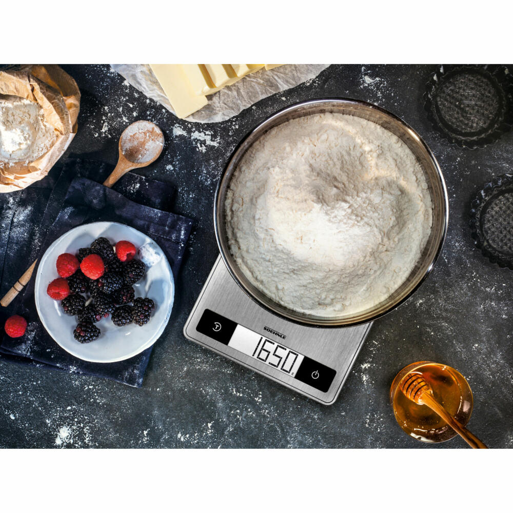 Soehnle Kitchen Scale Digital Page Profi 200, Kitchen Scale, LCD Display, Silver, 61509