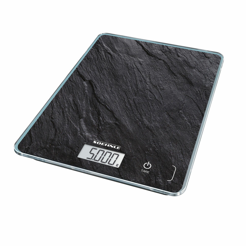 Soehnle Kitchen Scale Digital Page Compact 300 Slate, Kitchen Scale, LCD Display, Black, 61515