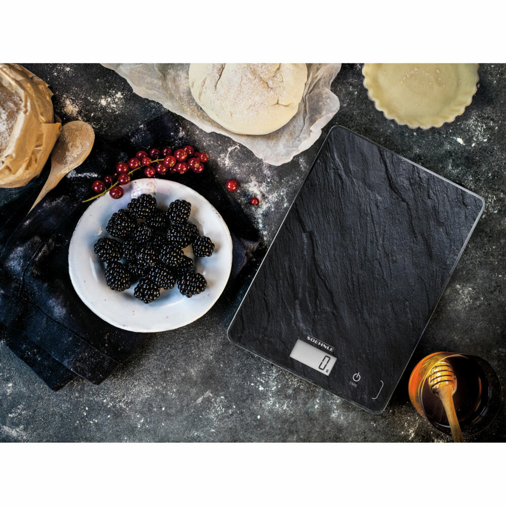 Soehnle Kitchen Scale Digital Page Compact 300 Slate, Kitchen Scale, LCD Display, Black, 61515