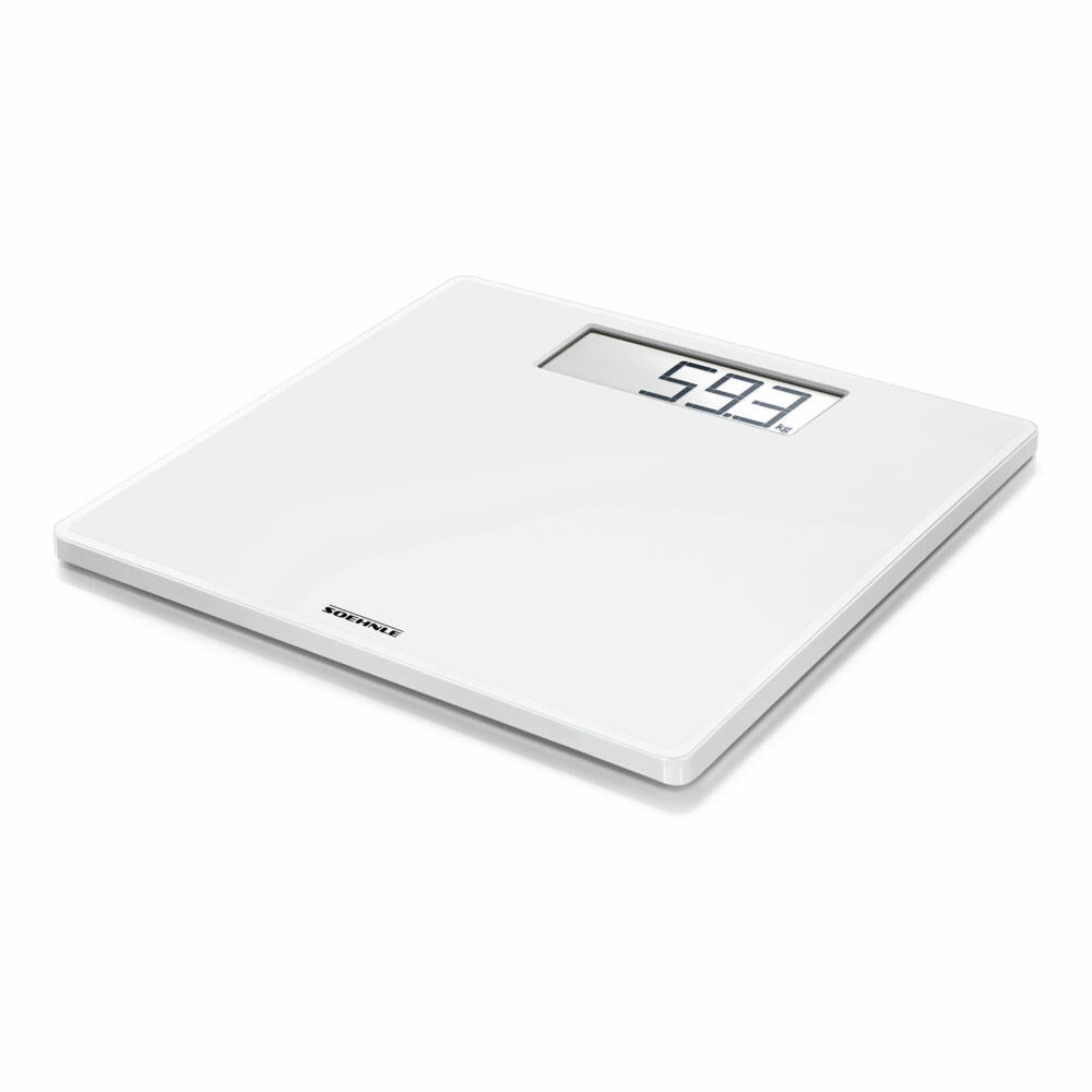 Soehnle Personal Scale Digital Style Sense Safe 100, Body Scale, Safety Glass, LCD Display, White, 63856
