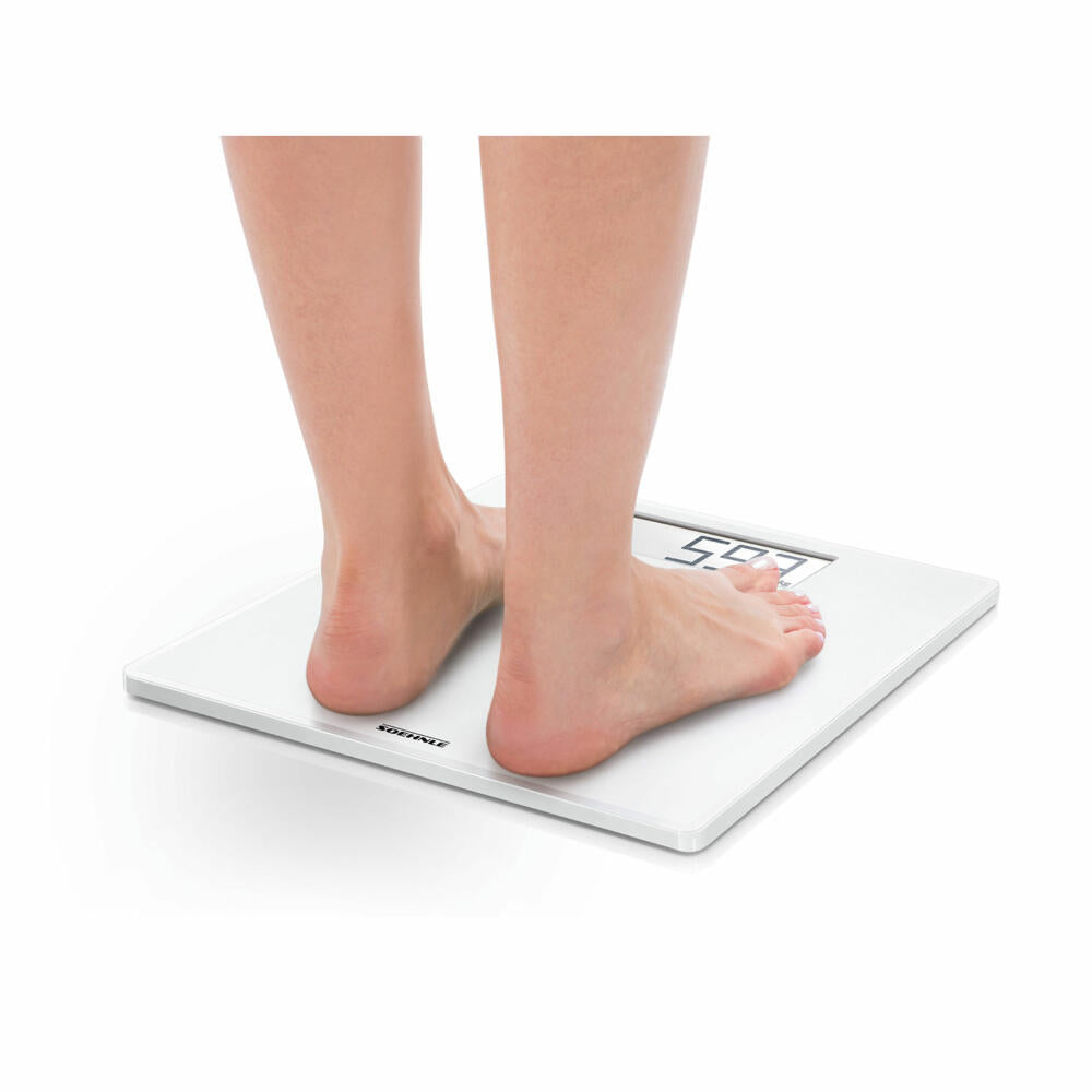 Soehnle Personal Scale Digital Style Sense Safe 100, Body Scale, Safety Glass, LCD Display, White, 63856