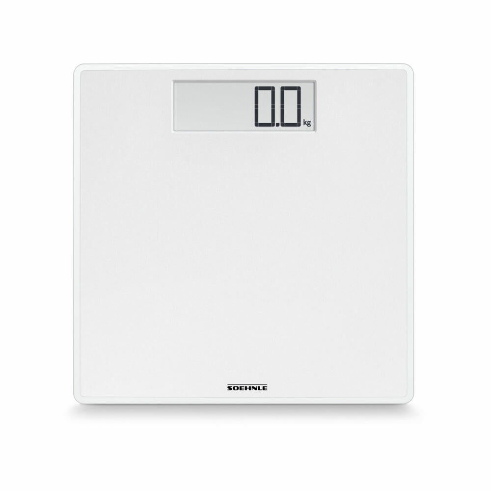 Soehnle Personal Scale Digital Style Sense Safe 100, Body Scale, Safety Glass, LCD Display, White, 63856