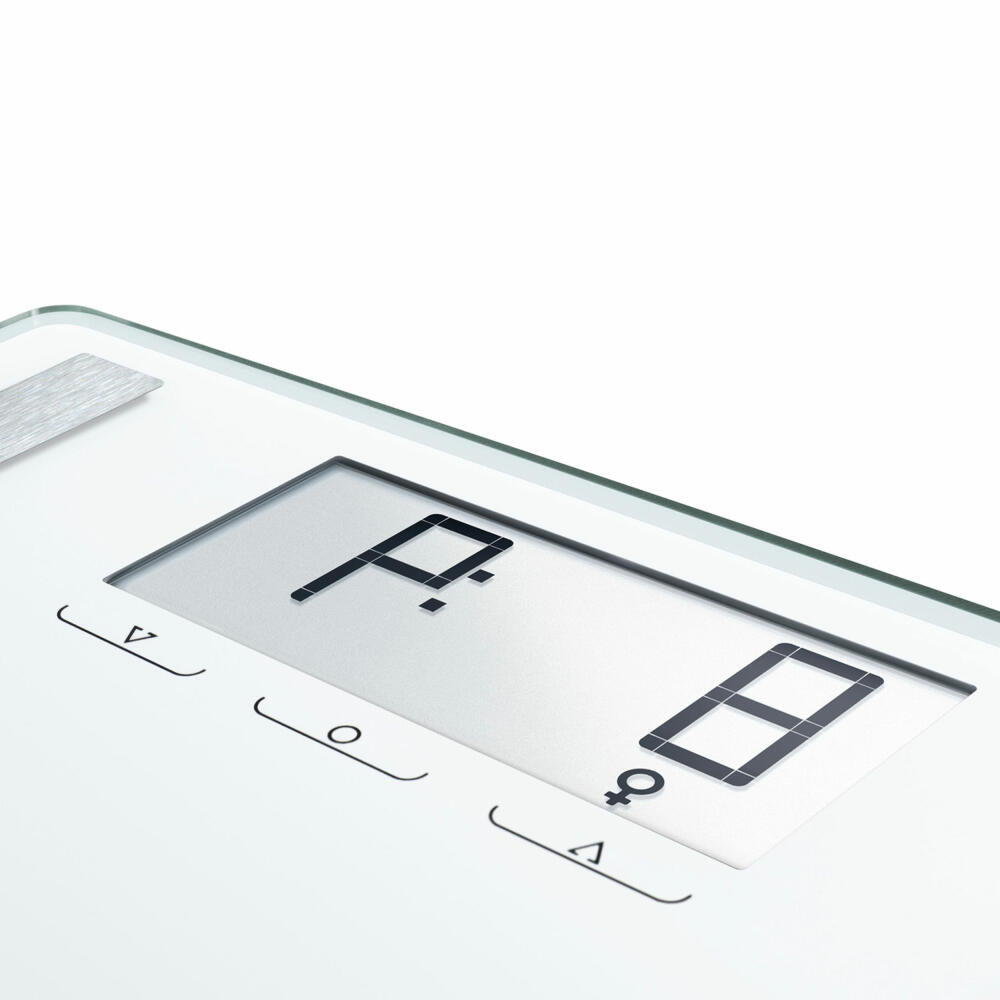 Soehnle Personal Scale Analysis Shape Sense Control 200, Body Scale, Safety Glass, LCD Display, Silver, 63858