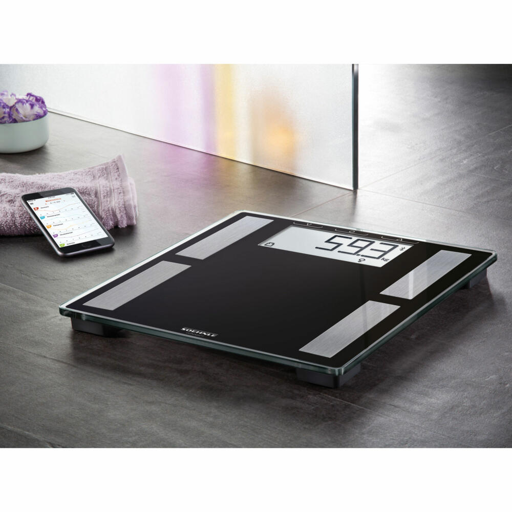 Soehnle Shape Sense Connect 50 with Bluetooth, body analysis scale, personal scale, body fat scale, 63879