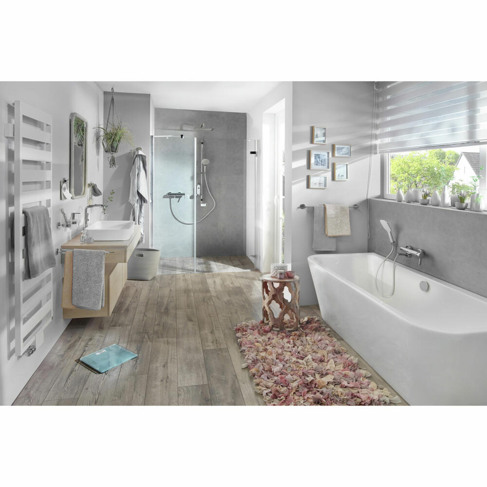 Soehnle Personenwaage Digital Style Sense Compact 300 Concrete, Körperwaage, Sicherheitsglas, LCD-Display, Grau, 63882