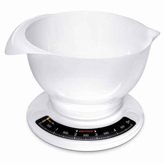 Soehnle Küchenwaage Culina Pro, Analog, Feinwaage, Waage mit Rührschüssel, 5kg, 65054
